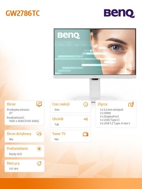 Monitor 27 cali GW2786TC LED 5ms/IPS/HDMI/100Hz Benq Monitor 27 cali GW2786TC LED 5ms/IPS/HDMI/100Hz Benq