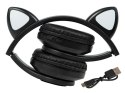 Słuchawki bezprzewodowe Bluetooth 5.0 LED dla dzieci czarne uszy BLOW