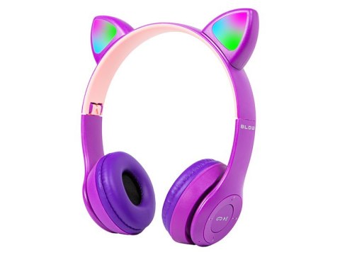 Słuchawki bezprzewodowe Bluetooth 5.0 LED dla dzieci fioletowe uszy BLOW Słuchawki bezprzewodowe Bluetooth 5.0 LED dla dzieci fioletowe uszy BLOW