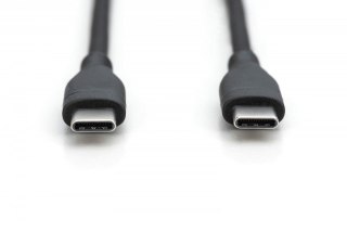 Kabel połączeniowy silikonowy USB-C - USB-C, USB 2.0 60W, 0,5m Czarny Digitus