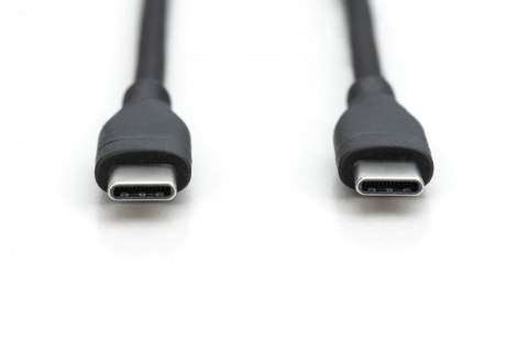 Kabel połączeniowy silikonowy USB-C - USB-C, USB 2.0 60W, 0,5m Czarny Digitus