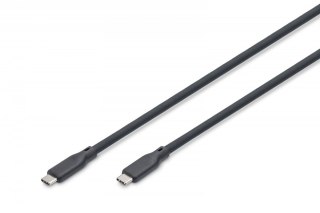 Kabel połączeniowy silikonowy USB-C - USB-C, USB 4 Gen2 20G 8K 240W, 2m Czarny Digitus
