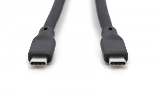 Kabel połączeniowy silikonowy USB-C - USB-C, USB 4 Gen2 20G 8K 240W, 2m Czarny Digitus