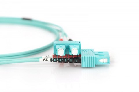 Patch cord światłowodowy FO SC-SC MM 50/125 OM3 duplex LSOH 3m, Turkusowy Digitus