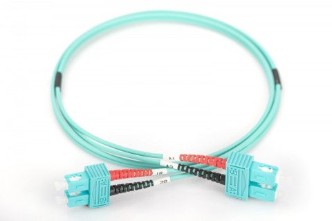 Patch cord światłowodowy FO SC-SC MM 50/125 OM3 duplex LSOH 3m, Turkusowy Digitus