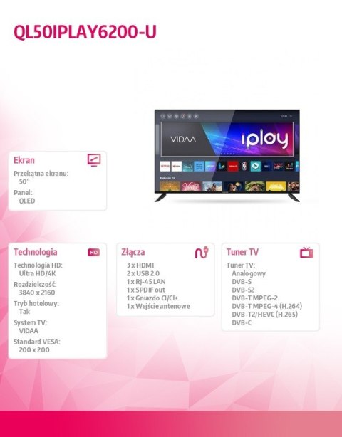 Telewizor QLED 50 cali QL50IPLAY6200-U Allview