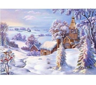 Diamentowa mozaika - Kościół w śniegu