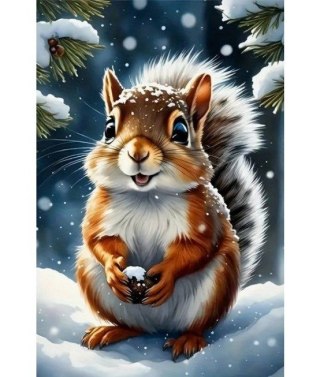 Diamentowa mozaika - Wiewiórka zimą