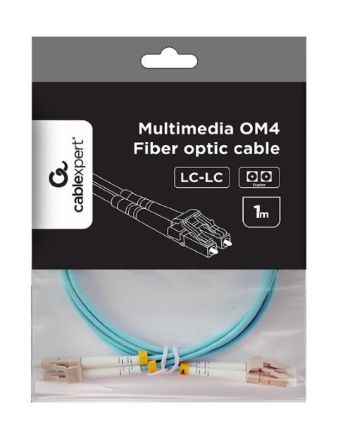 Kabel światłowodowy wielomodowy duplex OM4 50/125, LC/LC, 1 m Gembird