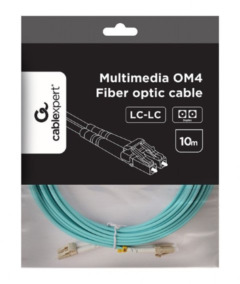 Kabel światłowodowy wielomodowy duplex OM4 50/125,LC/LC,10m Gembird