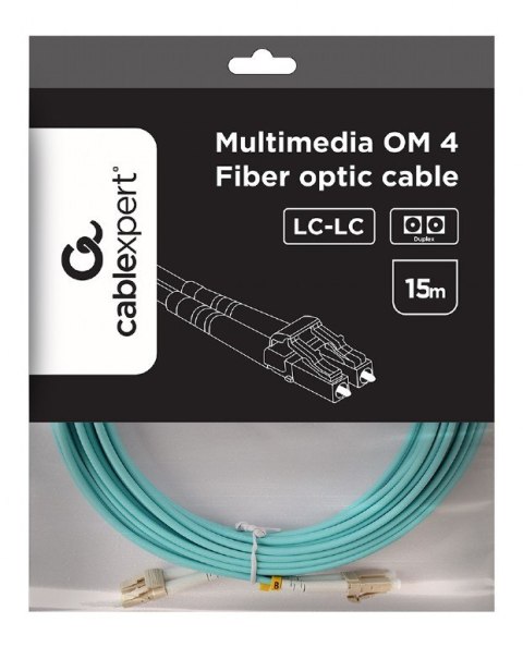 Kabel światłowodowy wielomodowy duplex OM4 50/125,LC/LC,15m Gembird