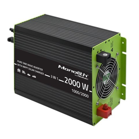Przetwornica solarna 3w1 z funkcją ładowania AC | MPPT | UPS | ATS | 1000W | 2000W | 12V na 230V | Czysty Sinus Qoltec Przetwornica solarna 3w1 z funkcją ładowania AC | MPPT | UPS | ATS | 1000W | 2000W | 12V na 230V | Czysty Sinus Qoltec