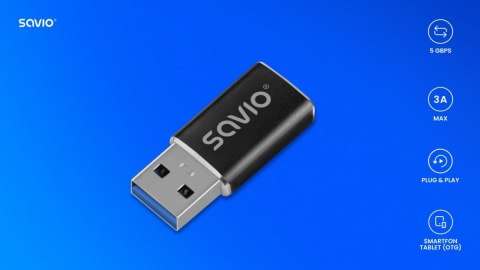 Adapter USB-C 3.1 (F) - USB-A 3.1 (M) AK-81 Savio