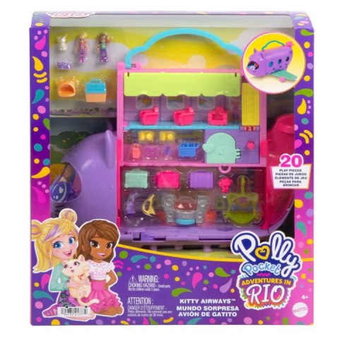 Figurki Polly Pocket Kotolot Samolot z dwiema laleczkami Mattel