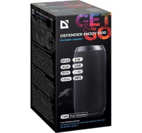 Głośnik Bluetooth ENJOY S100 Czarny Defender