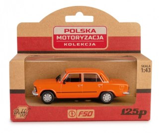 Pojazd PRL Fiat 125p pomarańczowy Daffi
