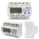 Trójfazowy elektroniczny licznik | miernik zużycia energii na szynę DIN | 400V | LCD | Wi-Fi Qoltec
