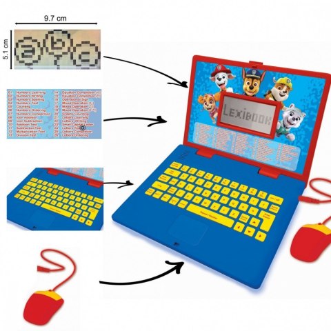 Laptop edukacyjny Psi Patrol dwujęzyczny PL/ ENG 124 aktywności Lexibook Laptop edukacyjny Psi Patrol dwujęzyczny PL/ ENG 124 aktywności Lexibook