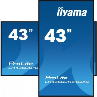 Monitor 43 LH4360UHS-B2A 24/7, 500cd, 4K, VA, Wifi, 6.5ms, 3xHDMI, 2xUSBR, J45, RS-232C IIYAMA