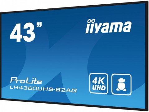 Monitor 43 LH4360UHS-B2A 24/7, 500cd, 4K, VA, Wifi, 6.5ms, 3xHDMI, 2xUSBR, J45, RS-232C IIYAMA