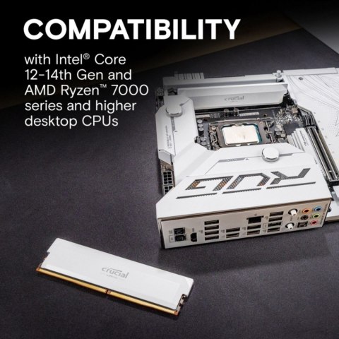 Pamięć DDR5 Pro OC 16/6400(1*16GB) CL38 biała Crucial Pamięć DDR5 Pro OC 16/6400(1*16GB) CL38 biała Crucial