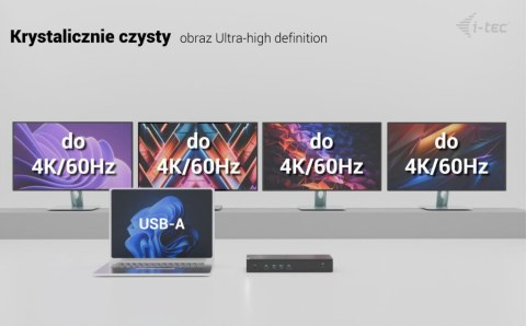 Stacja dokująca Universal 5x 4K/60Hz Display Power Delivery 100W I-tec Stacja dokująca Universal 5x 4K/60Hz Display Power Delivery 100W I-tec