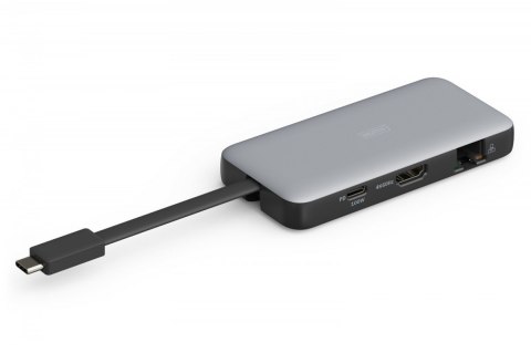 Stacja dokująca podróżna USB-C 7 portowa, max. 4K/60Hz z HDR, HDMI, USB-A 3.2 Gen1, Gigabit Ethernet, SD/Micro SD, PD 100W Digitus