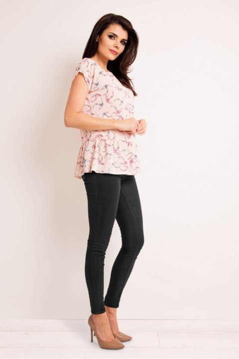 Bluzka Model M130 Ptaki Pink - Infinite You Bluzka Model M130 Ptaki Pink - Infinite You
