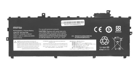 Bateria 01AV430 do Lenovo ThinkPad X1 Carbon 5 6 2017 2018 4800 mAh (55 Wh) 11.55V Mitsu