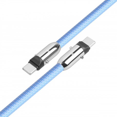 Kabel 2w1 USB C smycz 1m błękitny