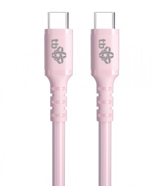 Kabel USB C - USB C 60W żelowy 1m różowy