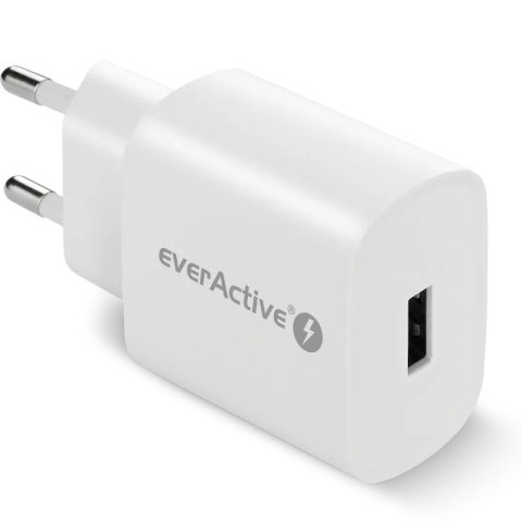 Ładowarka sieciowa 1X USB 18W QC3.0 Biała EverActive Ładowarka sieciowa 1X USB 18W QC3.0 Biała EverActive