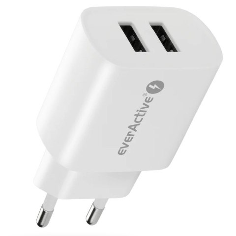 Ładowarka sieciowa 2X USB 2,4A 12W Biała EverActive Ładowarka sieciowa 2X USB 2,4A 12W Biała EverActive
