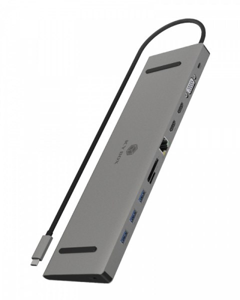 Stacja dokująca IB-DK2106a-CPD 11 w 1, 2x HDMI, 1x VGA, LAN, czytnik kart, 3x USB, 100W PD IcyBox Stacja dokująca IB-DK2106a-CPD 11 w 1, 2x HDMI, 1x VGA, LAN, czytnik kart, 3x USB, 100W PD IcyBox