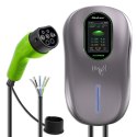Stacja ładowania EV 2w1 Typ2 | 22kW | Wi-Fi | TUYA | LCD | RFID |3 fazy | Wallbox | 5m Qoltec