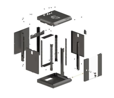 Szafa instalacyjna rack wisząca 10 cali 4U 300x300 czarna Lanberg