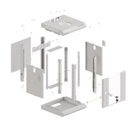 Szafa instalacyjna rack wisząca 10 cali 6U 300x300 szara Lanberg