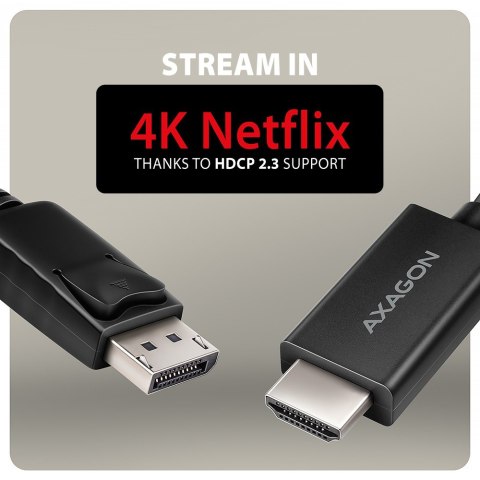 RVD-HI20C2 Adapter aktywny DisplayPort -> HDMI 1.4, 4K/60Hz, kabel 1,8m
