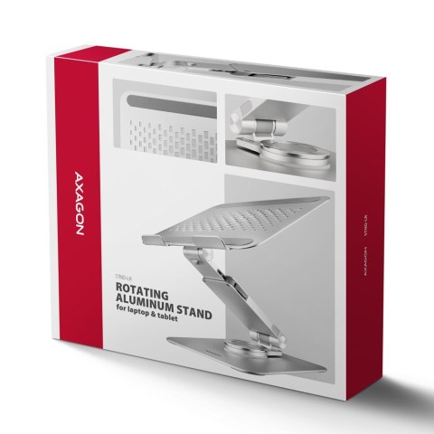 STND-LR Podstawa do laptopów aluminiowa 10-17,3" regulowane kąty nachylenia, obrót o 360 stopni