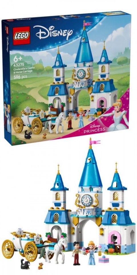 Klocki Disney 43275 Zamek Kopciuszka i kareta LEGO