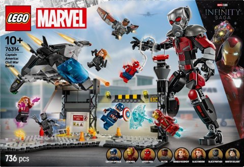 Klocki Super Heroes 76314 Kapitan Ameryka: Wojna bohaterów - bitwa LEGO
