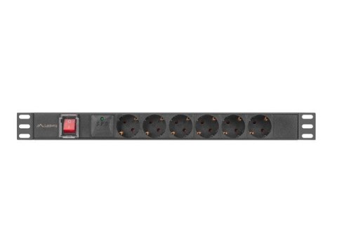 Listwa zasilająca rack PDU 19 cali 1U 16A 6x230V schuko 2m czarna