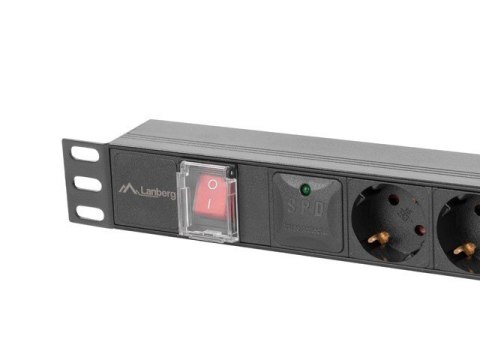 Listwa zasilająca rack PDU 19 cali 1U 16A 6x230V schuko 2m czarna