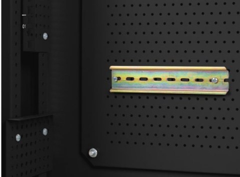 Szafa instalacyjna rack wisząca 19 cali 6U+3U 540x200 niskoprofilowa (złożona) czarna Lanberg