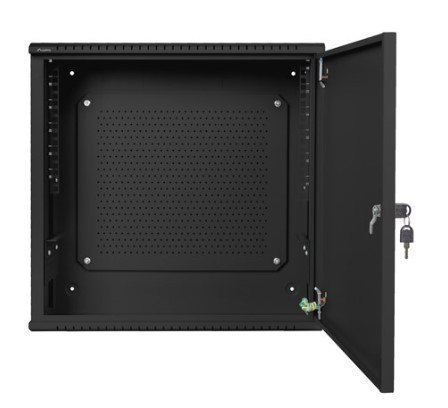 Szafa instalacyjna rack wisząca 19 cali 6U+3U 540x200 niskoprofilowa (złożona) czarna Lanberg