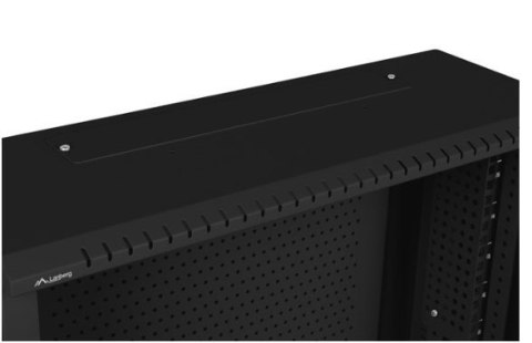 Szafa instalacyjna rack wisząca 19 cali 6U+3U 540x200 niskoprofilowa (złożona) czarna Lanberg