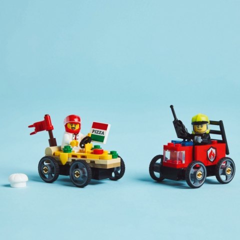 Klocki City 60458 Zestaw wyścigówek: pizza kontra wóz strażacki LEGO