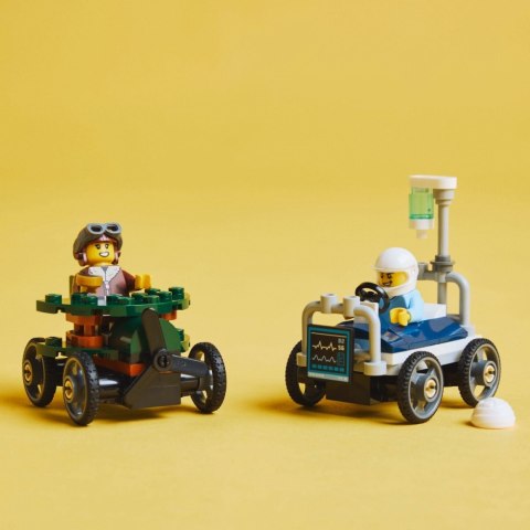 Klocki City 60459 Zestaw wyścigówek: samolot kontra łóżko szpitalne LEGO