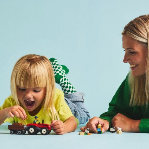 Klocki City 60461 Czerwony traktor z przyczepą i owcą LEGO