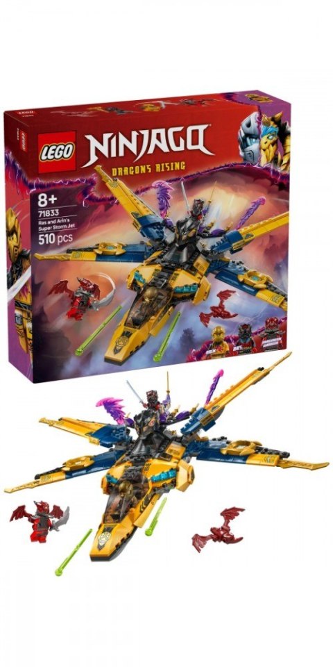 Klocki Ninjago 71833 Ras i burzowy superodrzutowiec Arina LEGO